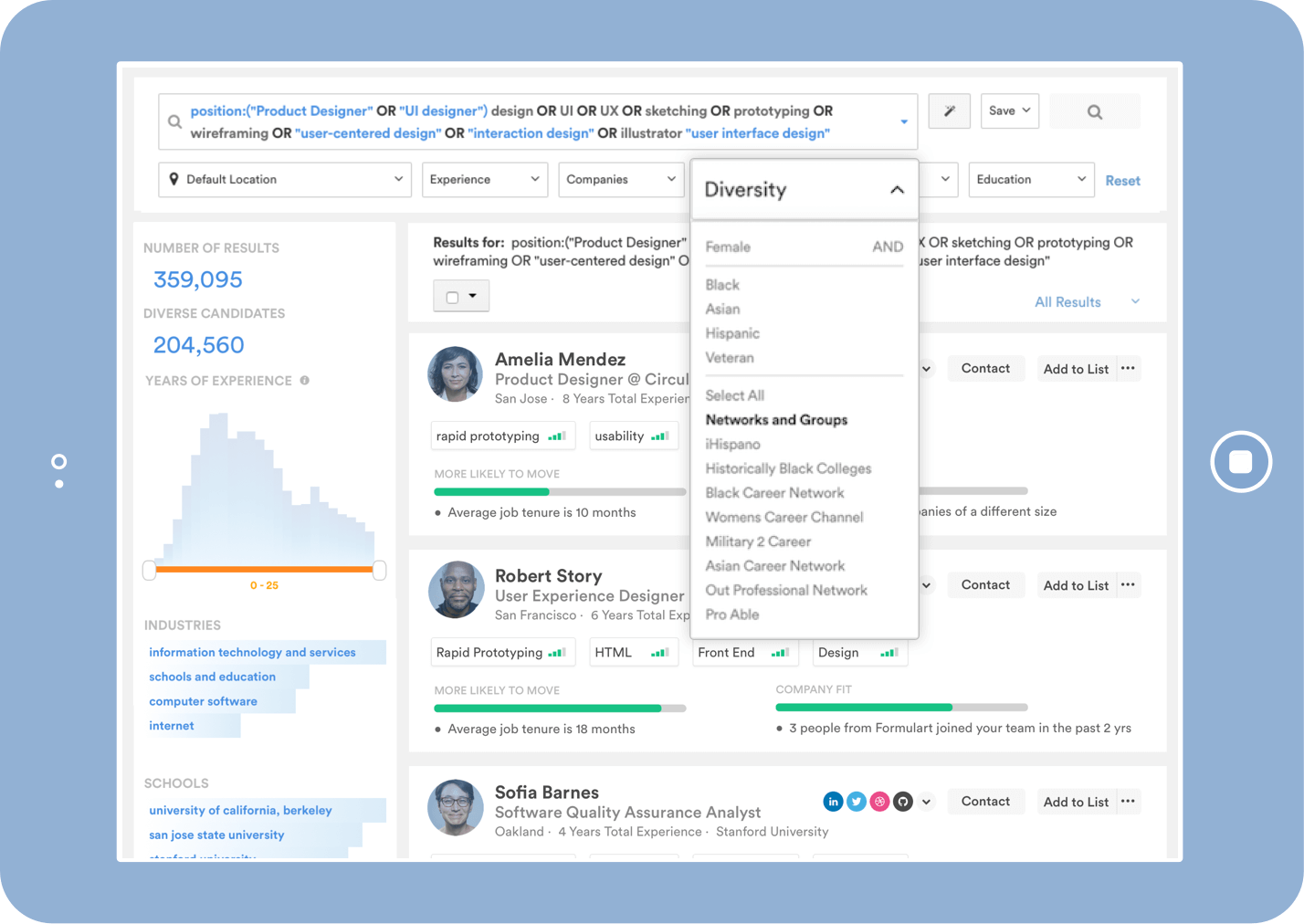 Entelo's Diverse Candidate Search Function (1428x1012), Png Download
