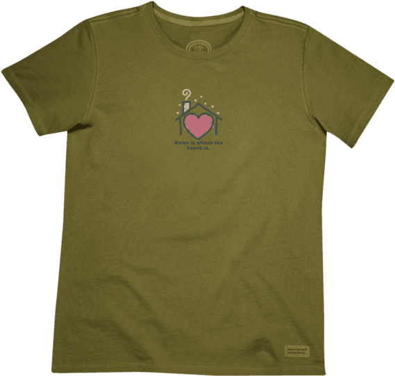 Women's Home Is Where The Heart Is Crusher Tee (570x570), Png Download