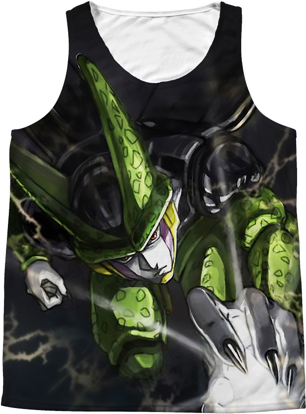 Super Saiyan Perfect Cell 1 Sided 3d Tank Top T Shirt (1024x1024), Png Download