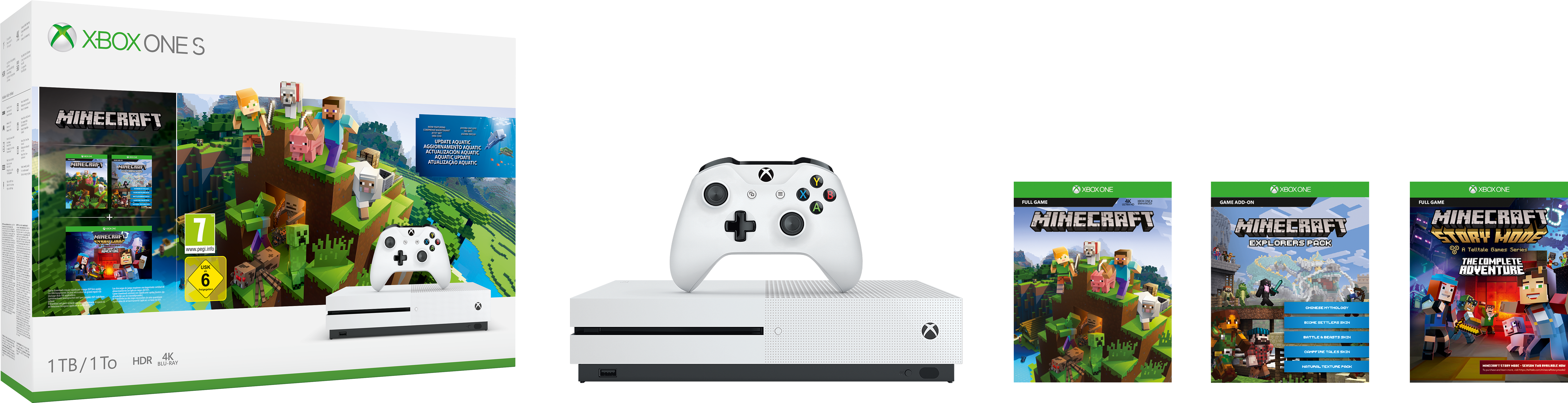 Xbox One S 1tb Minecraft Bundle Screen Shot 2 (8000x6000), Png Download