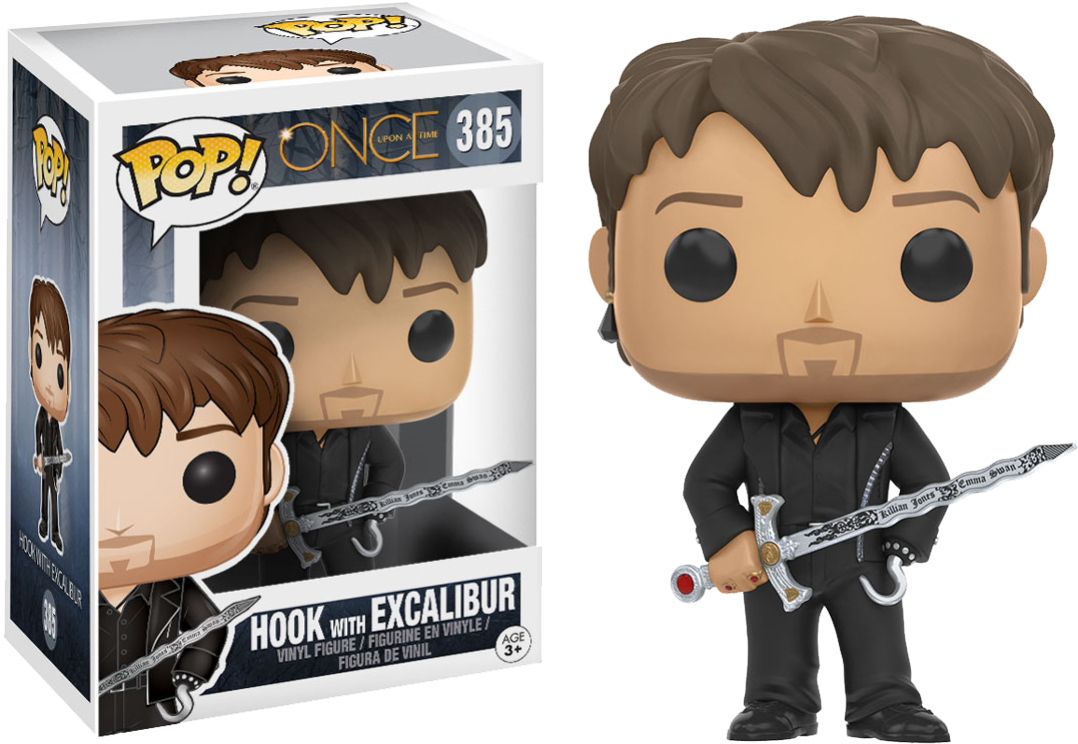 Pop Figure Once Upon A Time Hook W/excalibur Vaulted (1120x801), Png Download