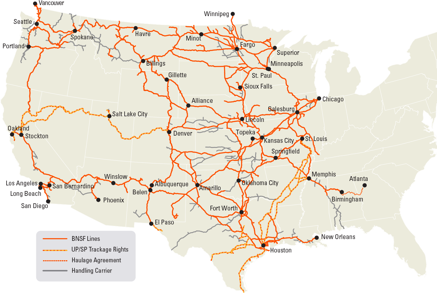 The Bnsf Network (1500x1015), Png Download