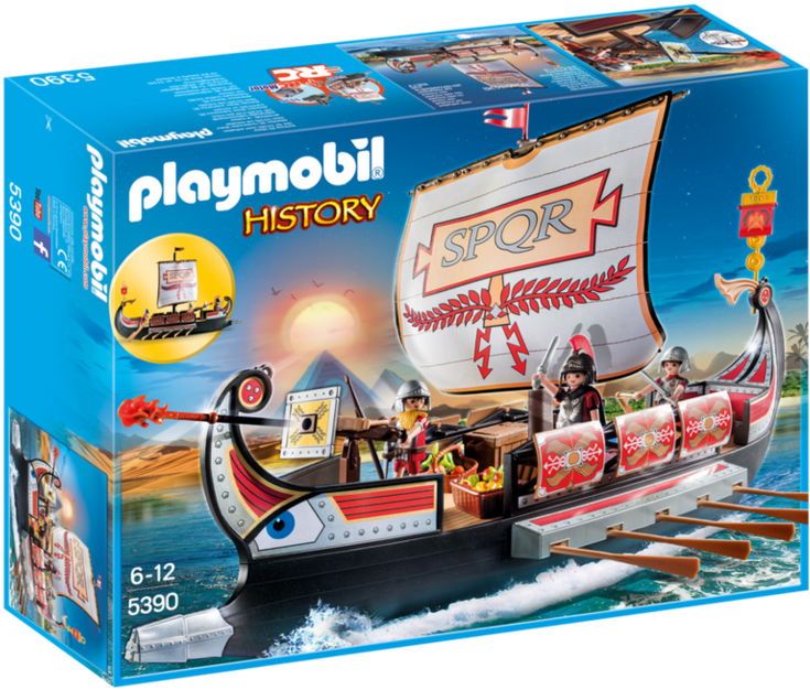 Playmobil Roman Warriors' Ship (900x630), Png Download