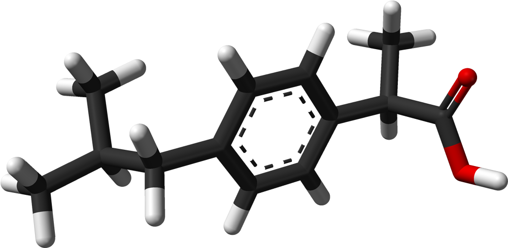 Ibuprofen 3d Sticks (1100x589), Png Download