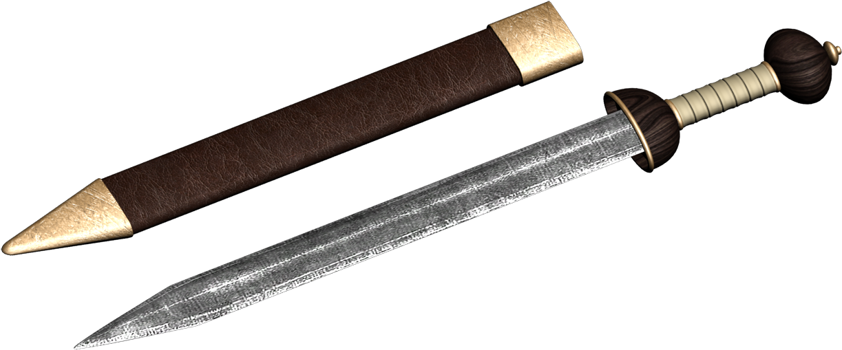 A Modern Reproduction Of The Roman Gladius, The Short (1280x720), Png Download