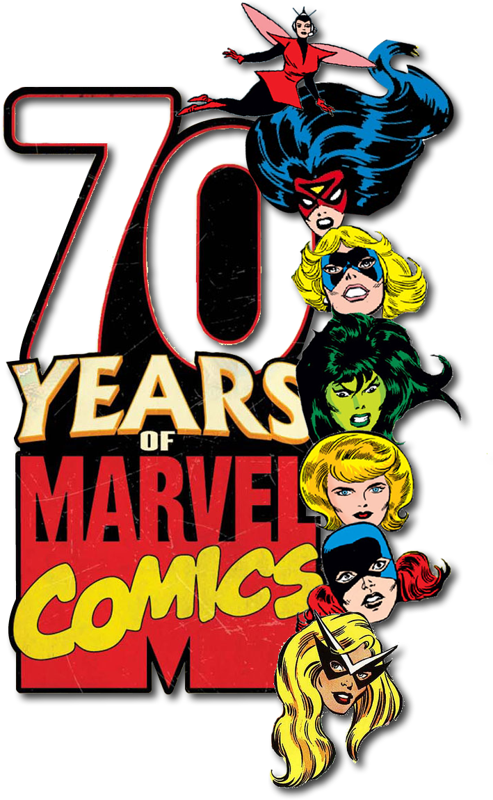 Marvel Comics 70th Anniversary Logo Super Heroines (750x1200), Png Download