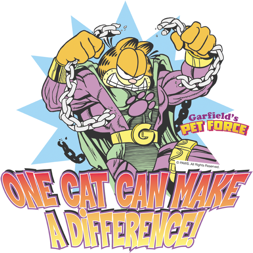 Garfield Make A Difference Pullover Hoodie (827x828), Png Download