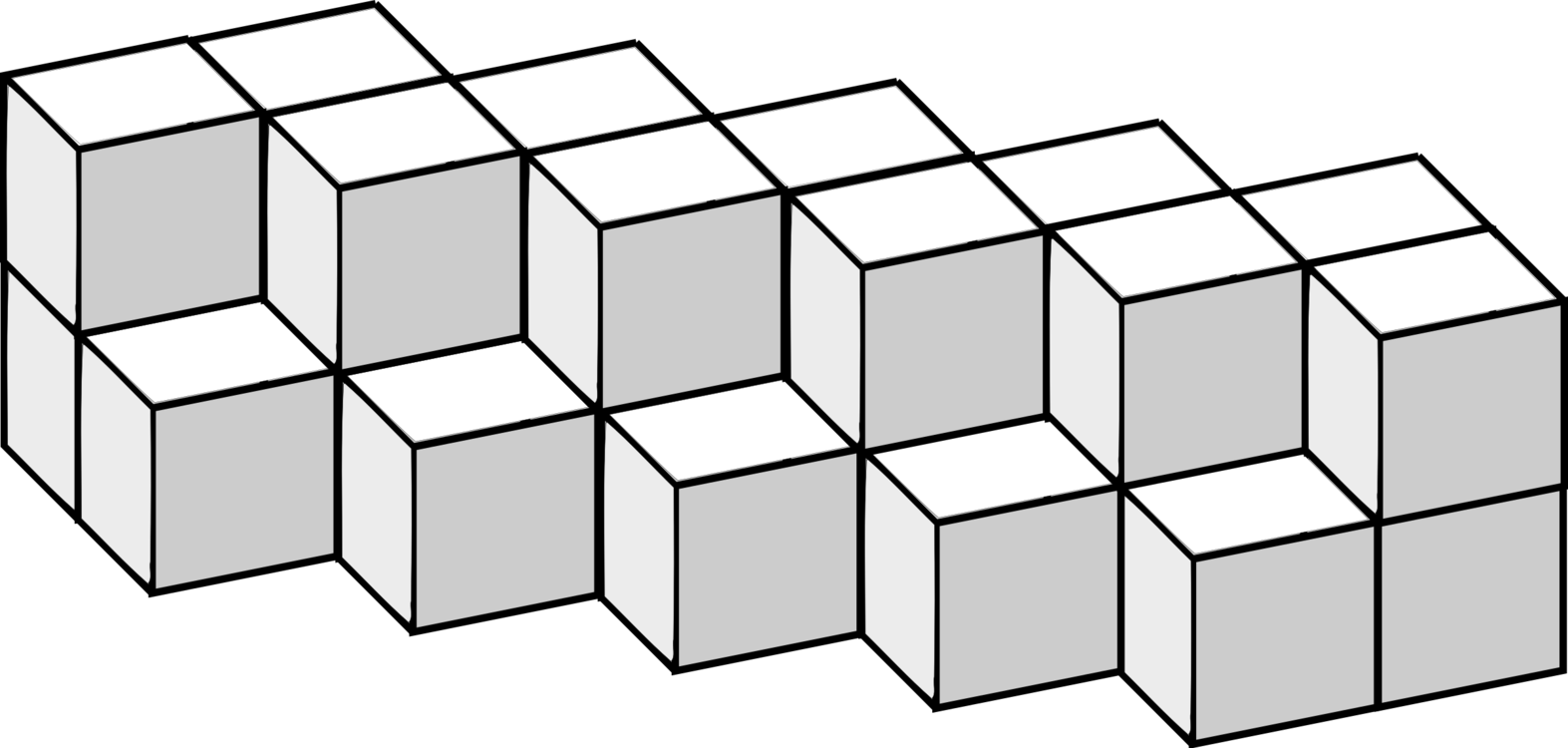 Point Angle Necker Cube Line Art (1573x750), Png Download