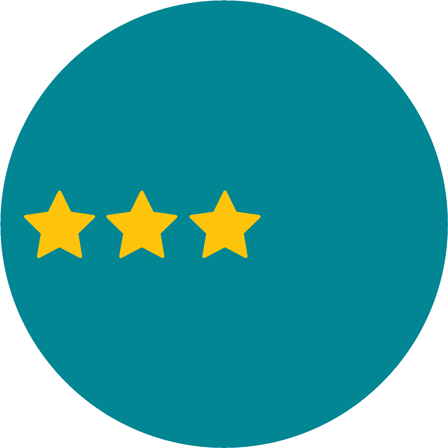 Three Of Five Stars Icon (1600x1600), Png Download