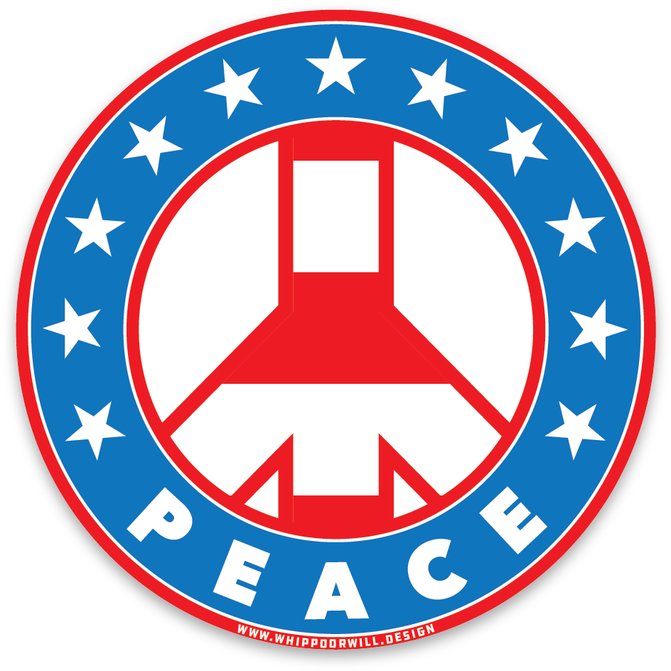 3" Stars N Stripes Peace Sign Sticker (1200x1200), Png Download