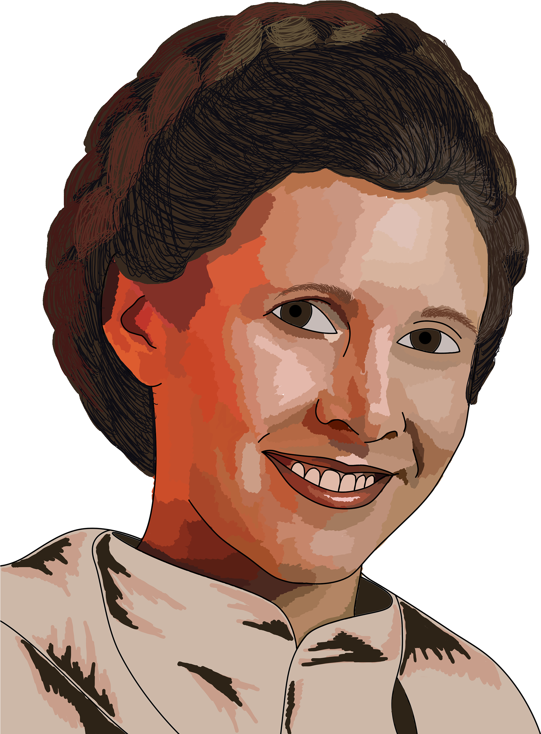 Carrie Fisher - Photoshop Illustration (1920x2715), Png Download