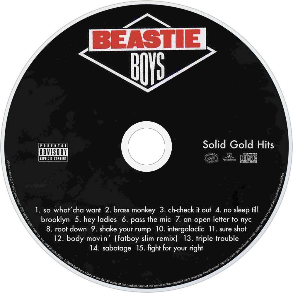 Beastie Boys Solid Gold Hits Cd Disc Image (1000x1000), Png Download