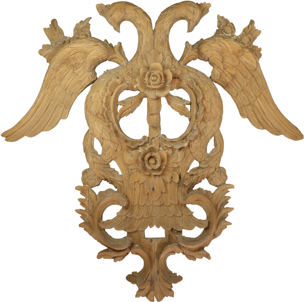 Large Hand Carved Wooden Wall Hanging Of Hoho Birds (1024x1042), Png Download
