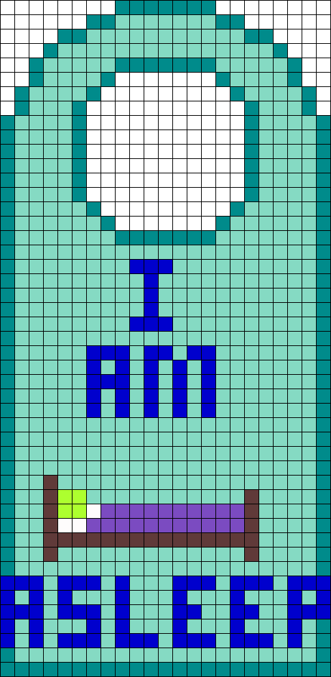 Sleeping Door Hanger Sign Perler Bead Pattern (484x988), Png Download