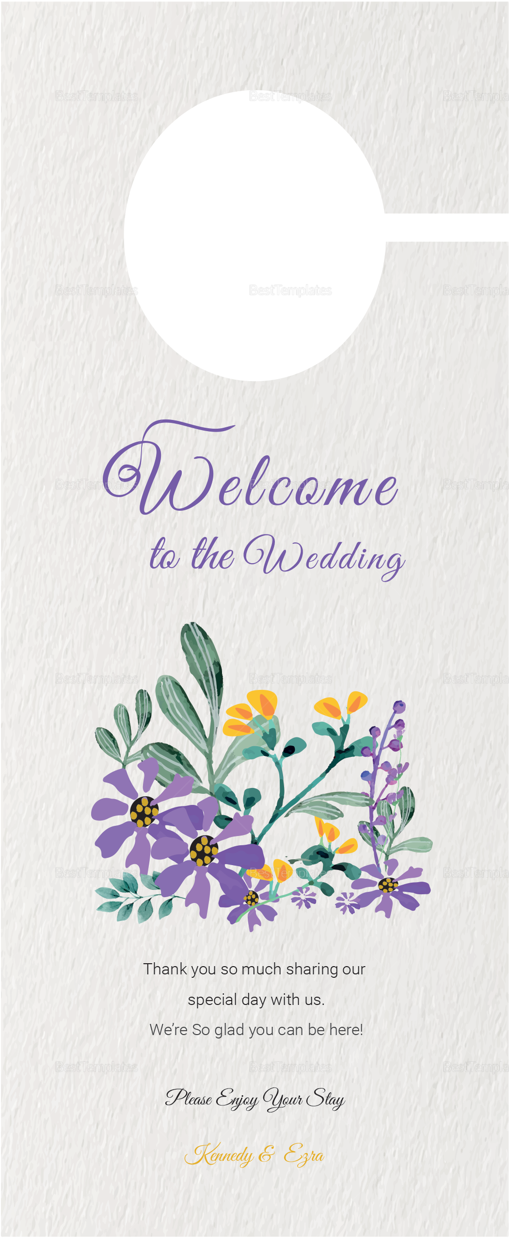 Garden Wedding Door Hanger (1050x2550), Png Download