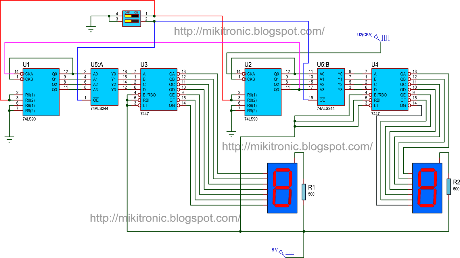 Diagrama Del Contador 00 A 99 Con Triestado (1600x898), Png Download