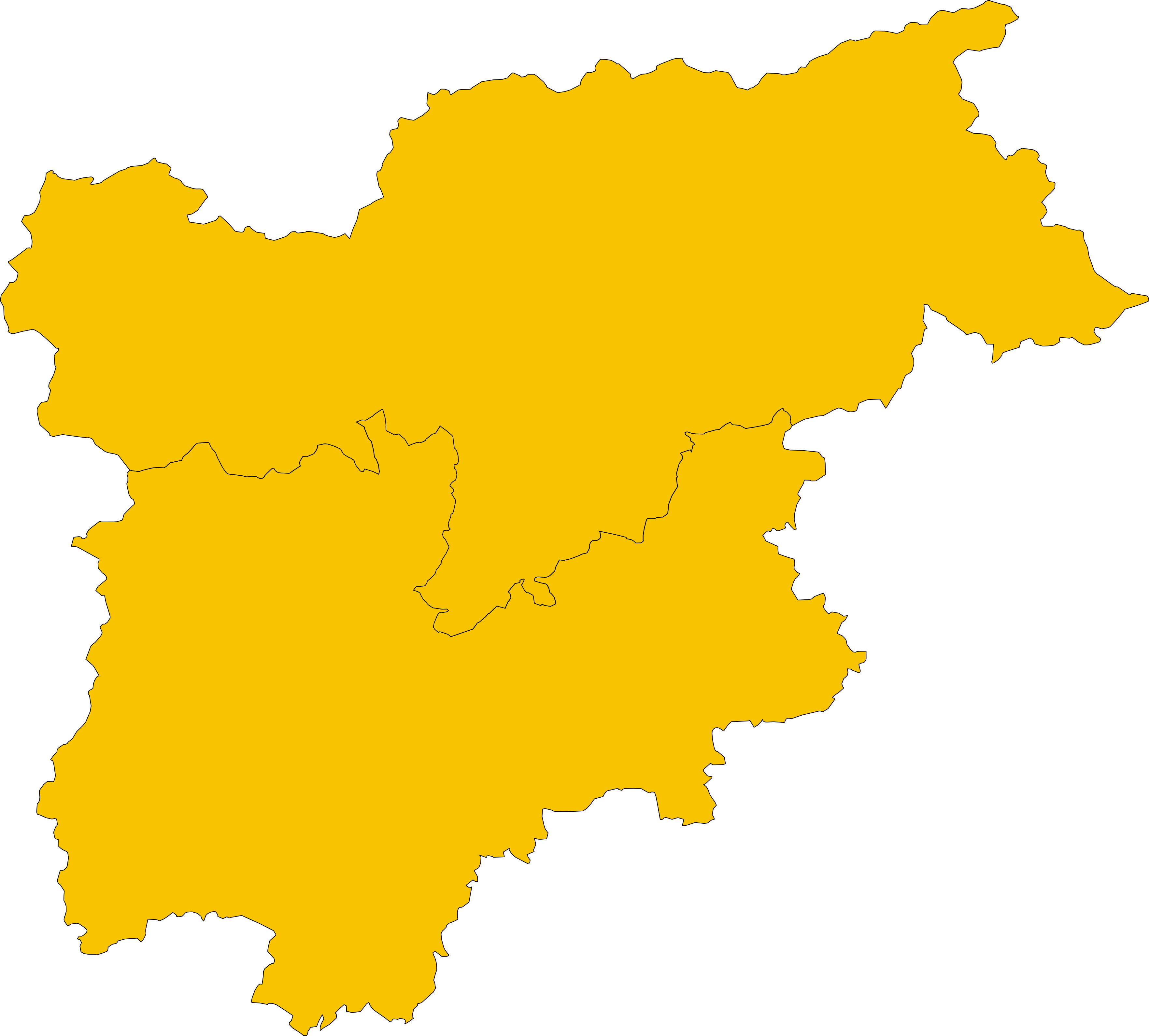 Map Of Region Of Trentino-south Tyrol, Italy (3528x3182), Png Download