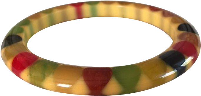 Vintage Bakelite Bangle Bracelet Multicolored Bowties (682x682), Png Download