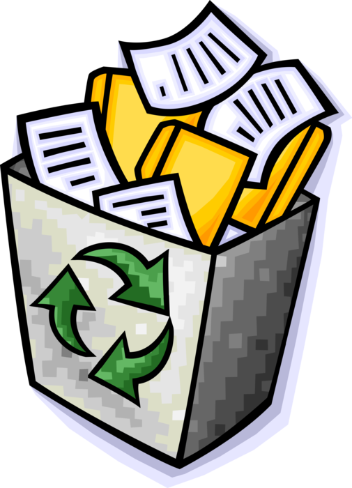 Vector Illustration Of Recycle Bin Container Holds (505x700), Png Download