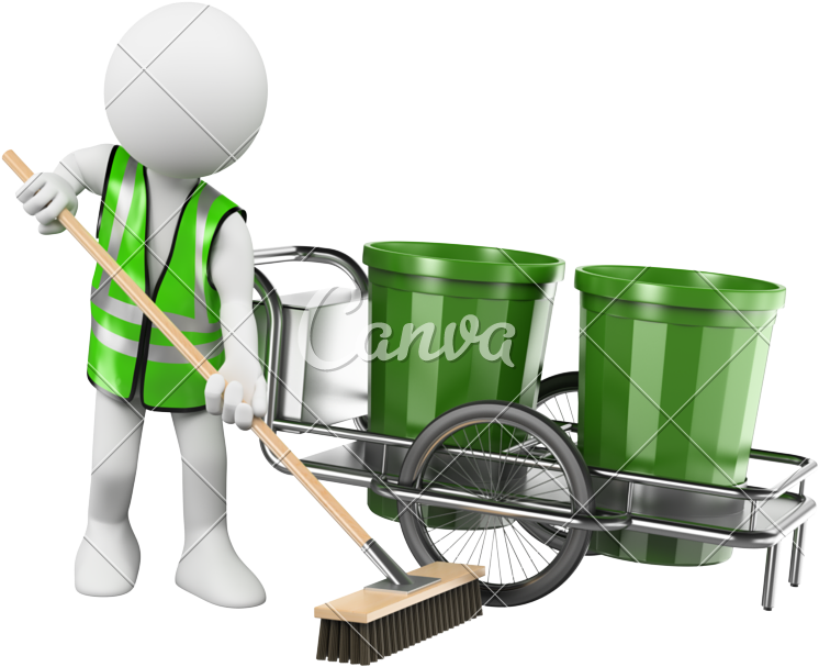 D With His Broom Photos By (800x666), Png Download