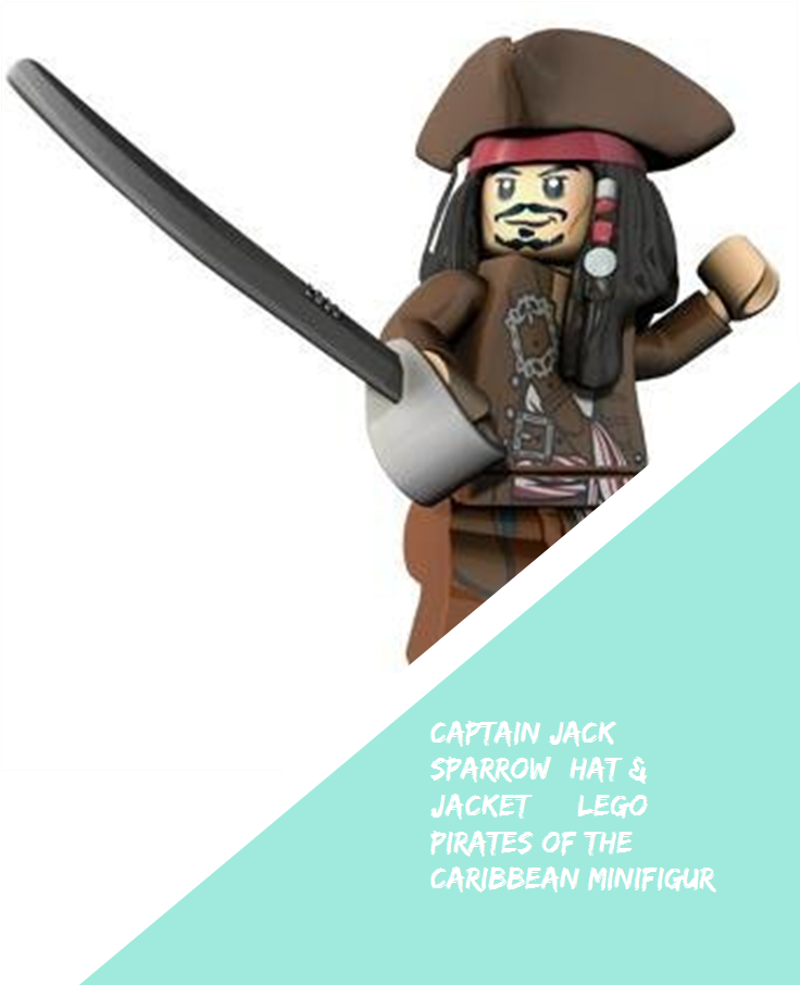 Captain Jack Sparrow Lego Pirates Of The Caribbean (735x1100), Png Download