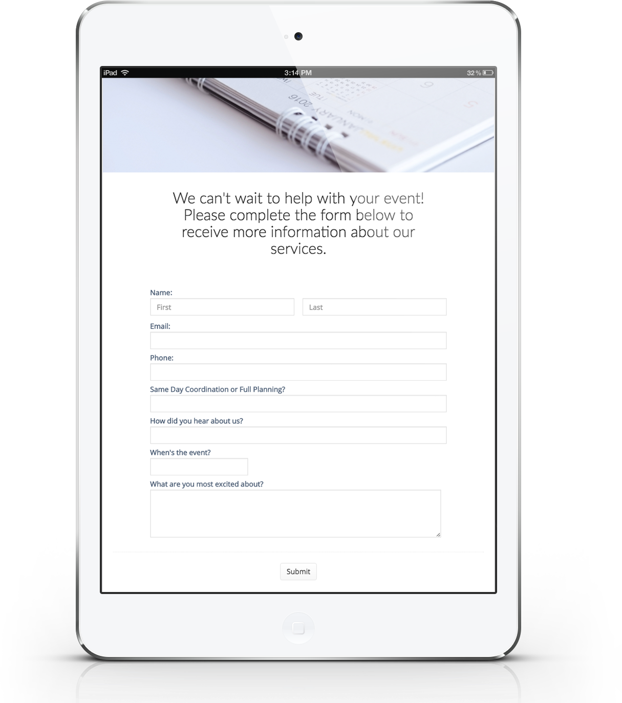 Contactform On Ipad (1350x1439), Png Download