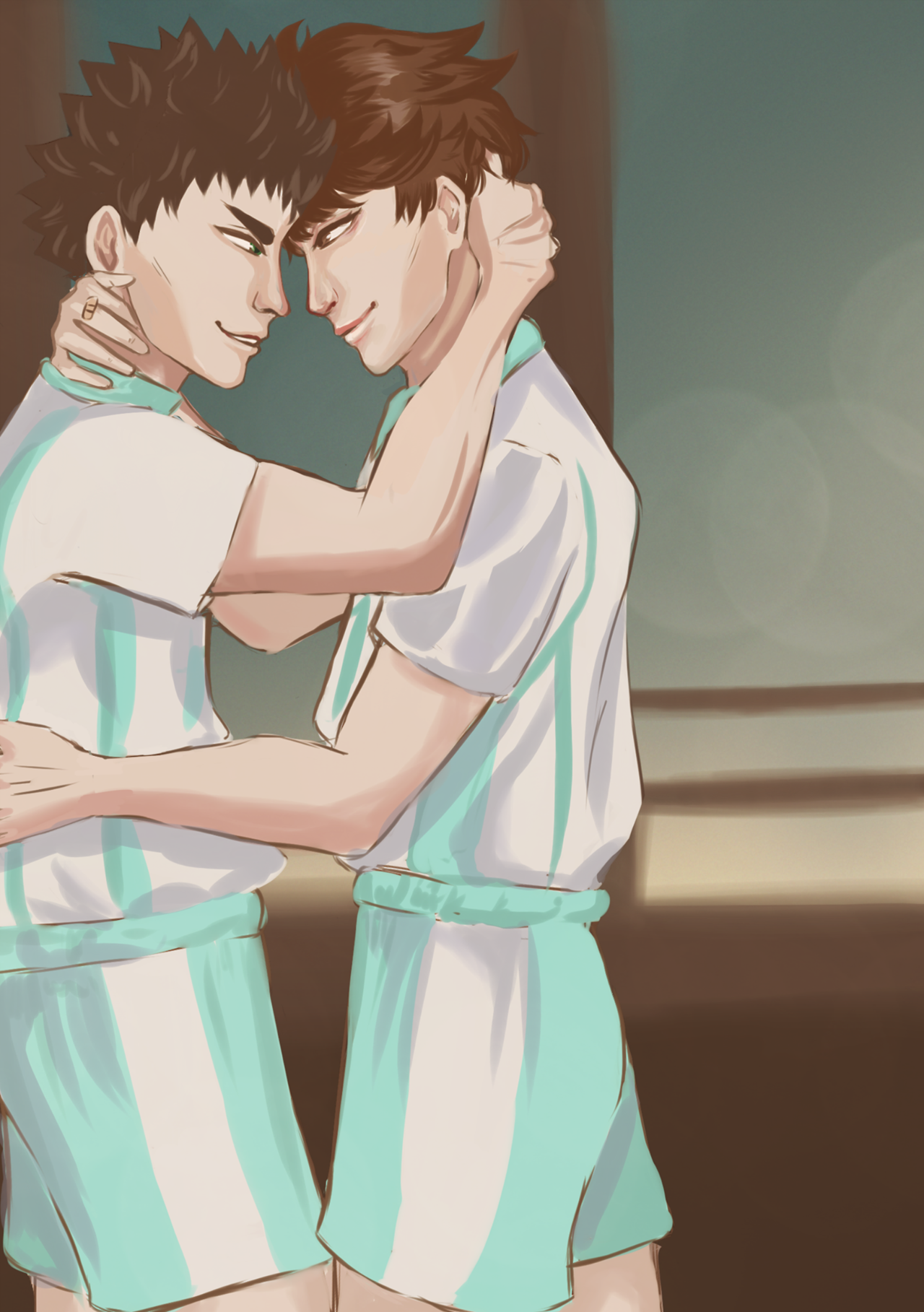 Iwaoi Iwaizumi Hajime Oikawa Tooru Haikyuu Anime Art (1280x1817), Png Download