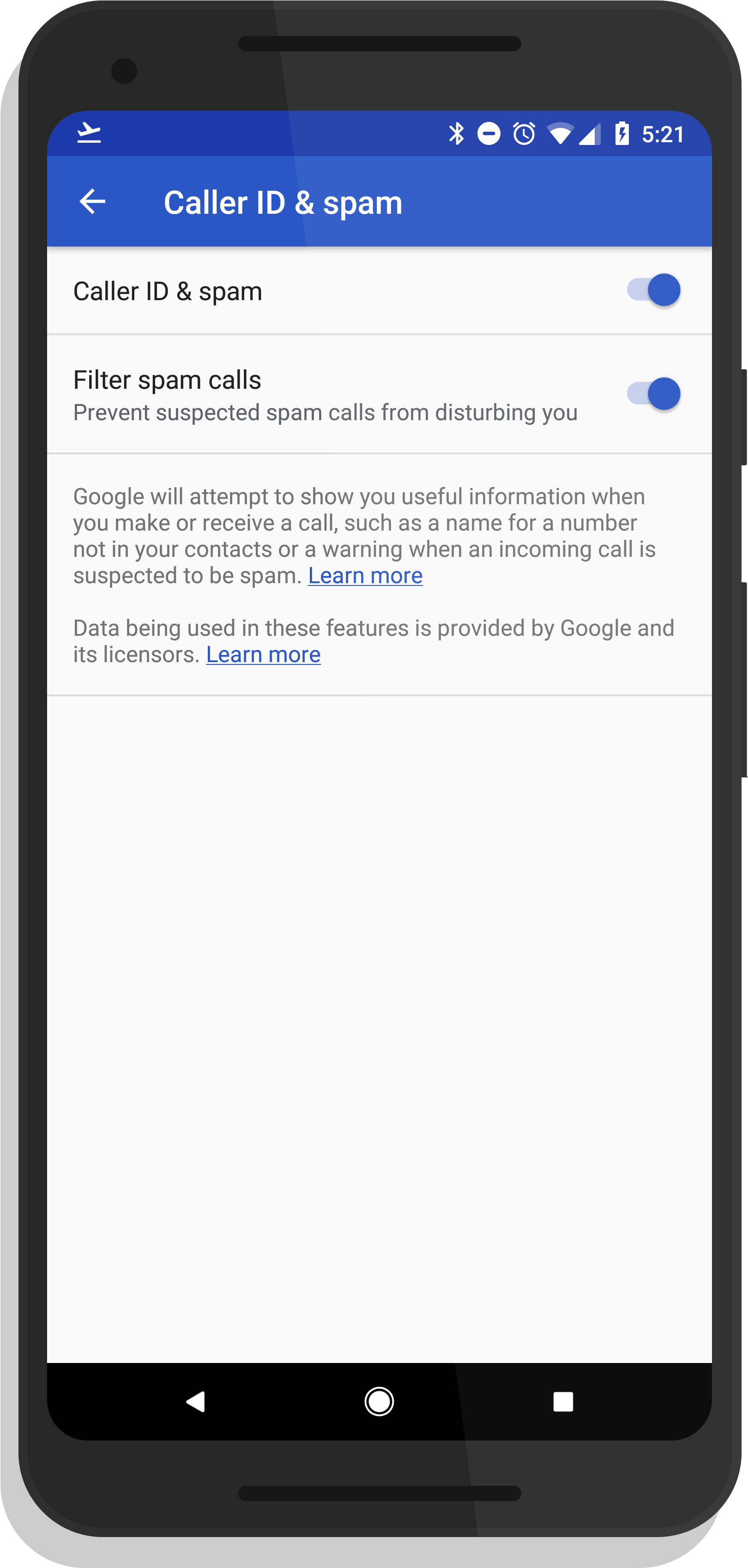 Spam Call Filtering To Voicemail In Google Phone (2134x3840), Png Download