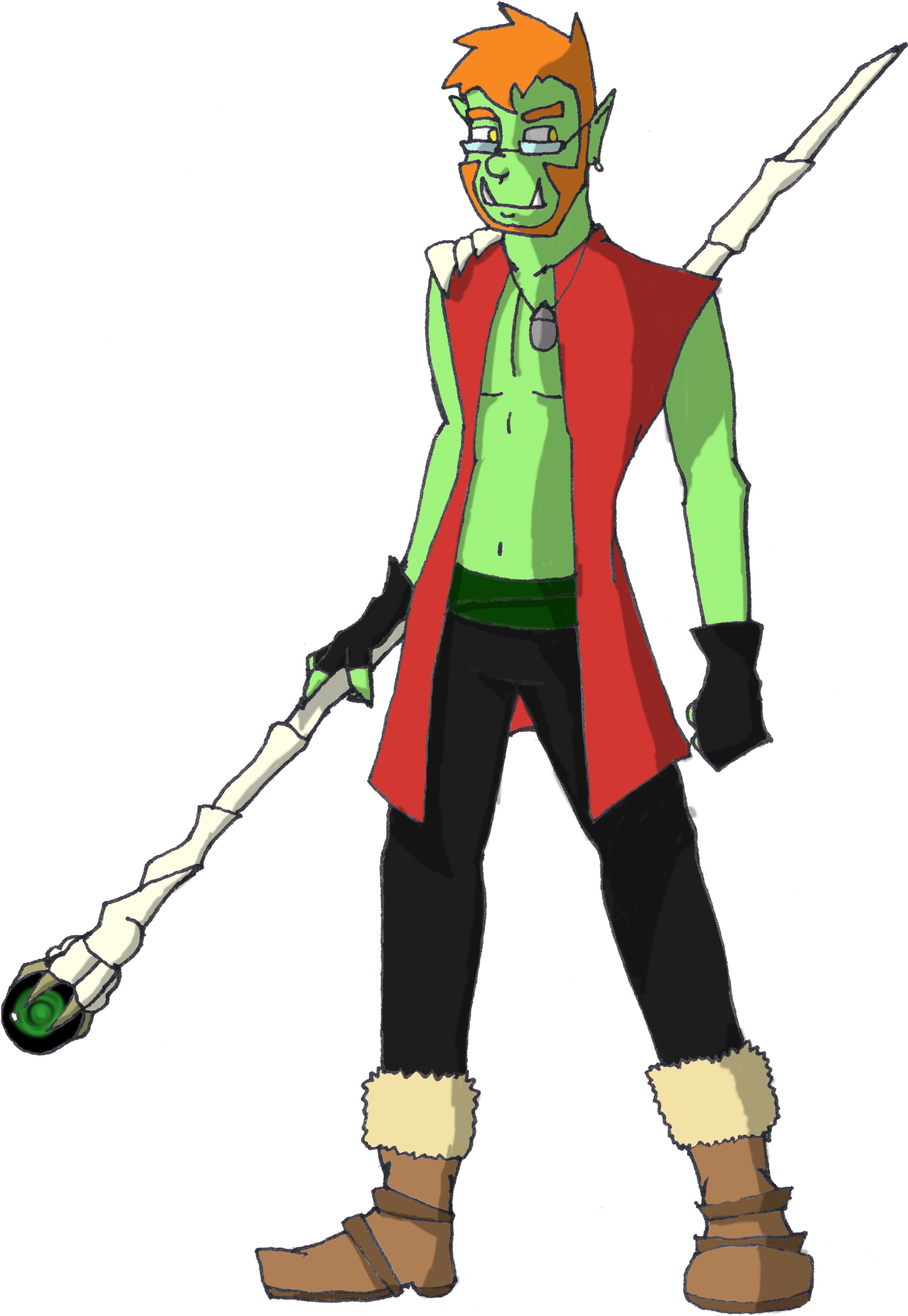 Half Orc Necromancer, Vork Ulgrash (1328x1924), Png Download