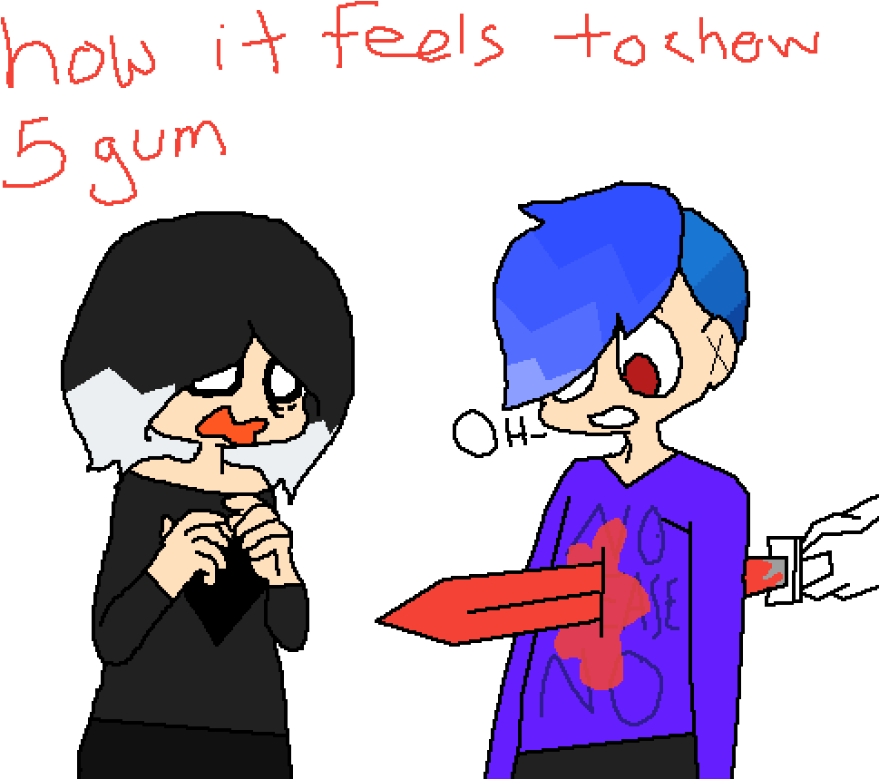 How It Feels To Chew 5 Gum (1000x874), Png Download