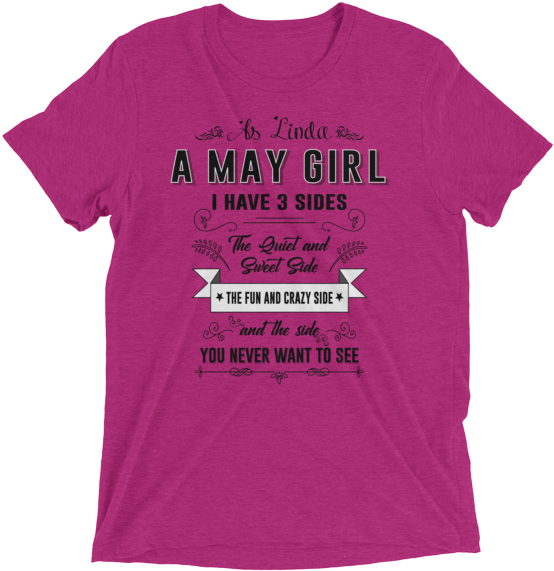 Customized May Girl Shirt For Linda (600x600), Png Download