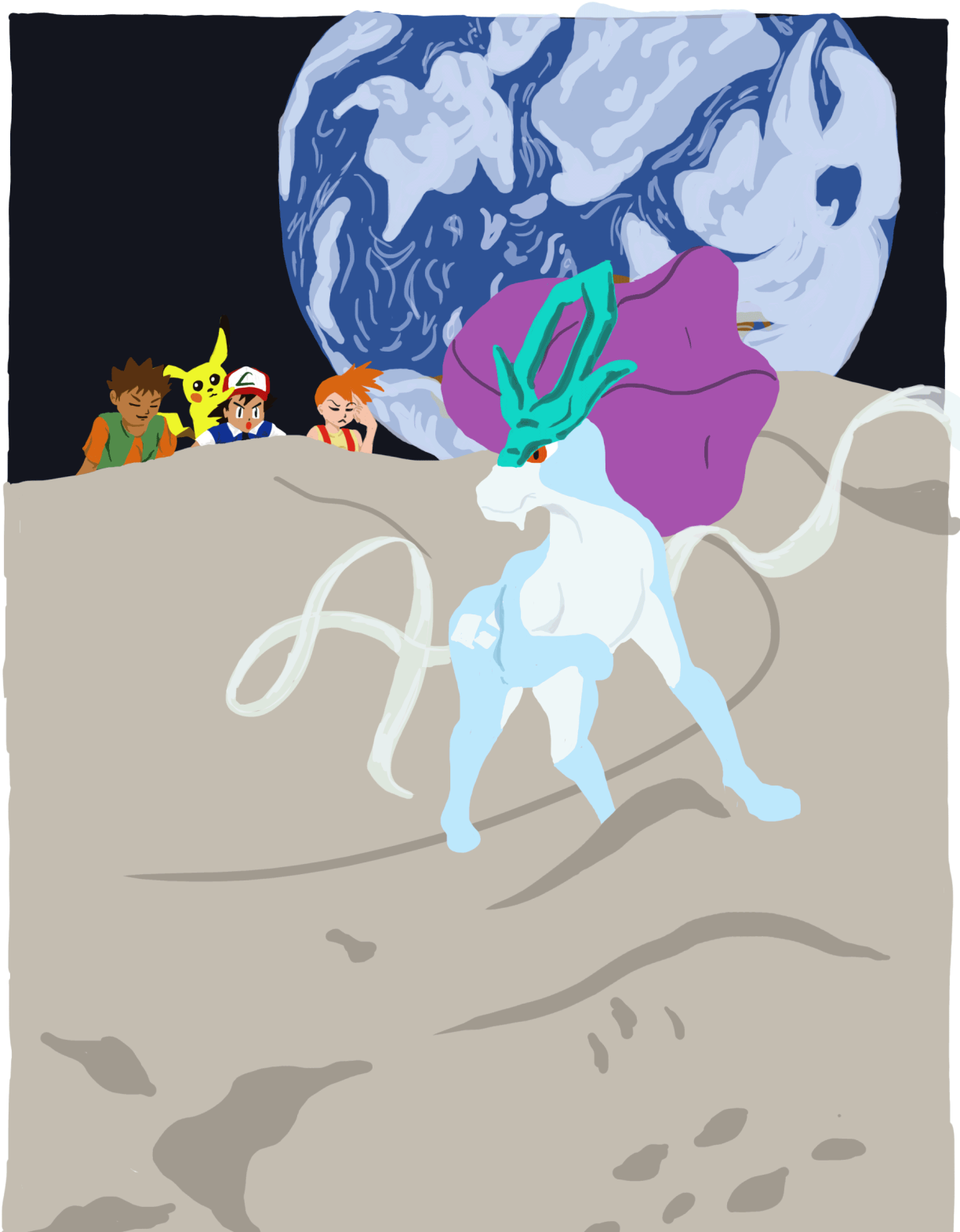 Catching A Suicune In Space (1280x1771), Png Download