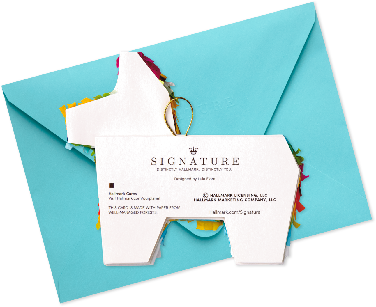 Colorful Donkey Piñata Birthday Card (1470x1470), Png Download