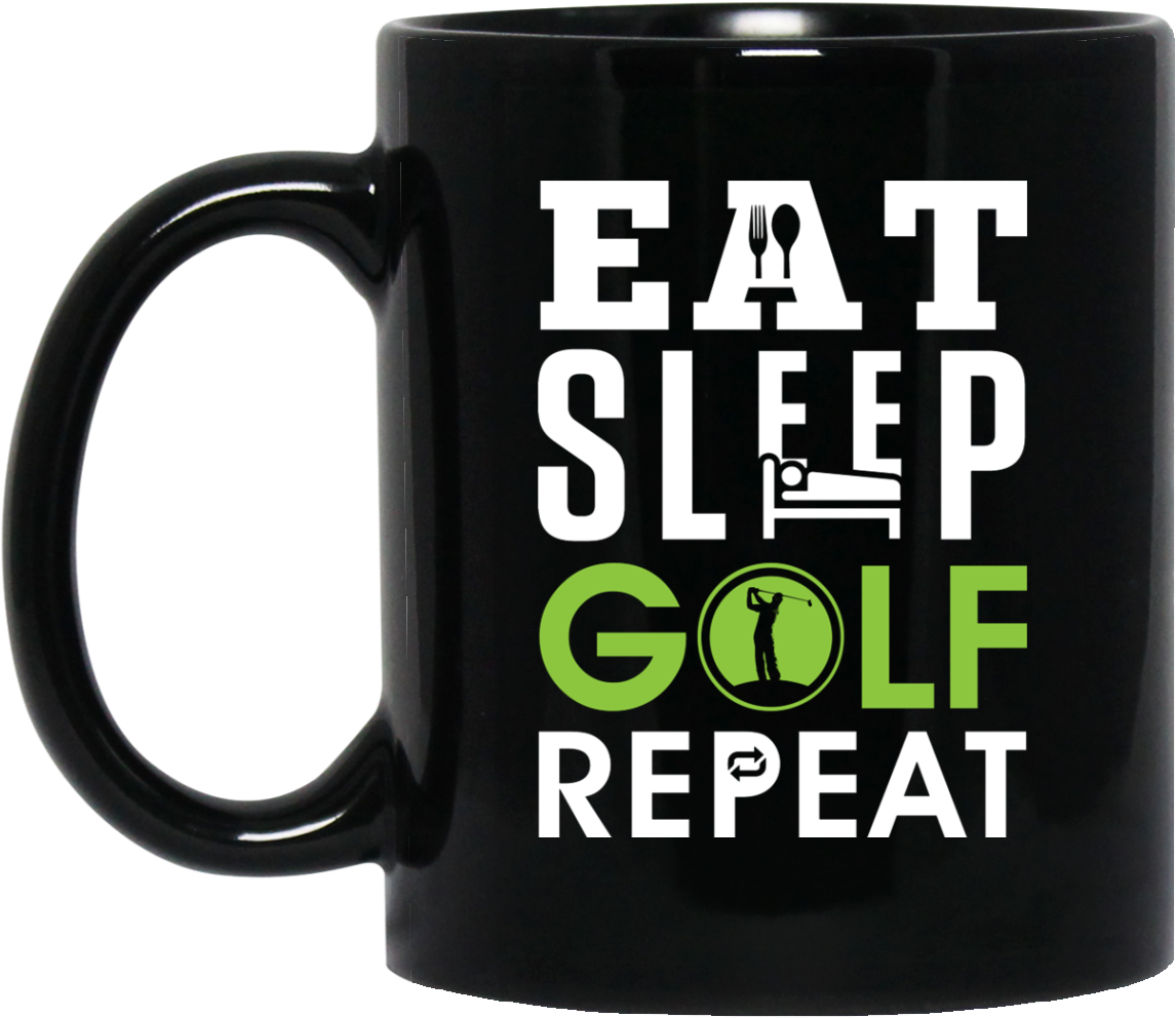 Eat Sleep Golf Repeat Mug (1155x1155), Png Download