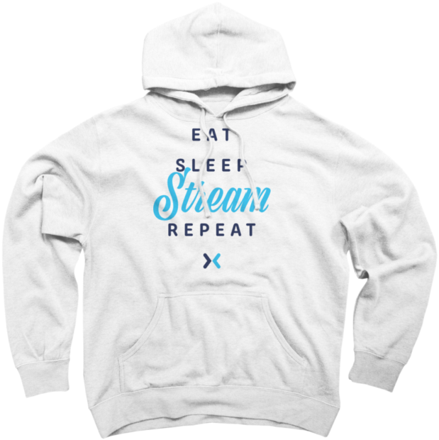 Eat, Sleep, Stream, Repeat Hoodie Sweatshirt (650x650), Png Download