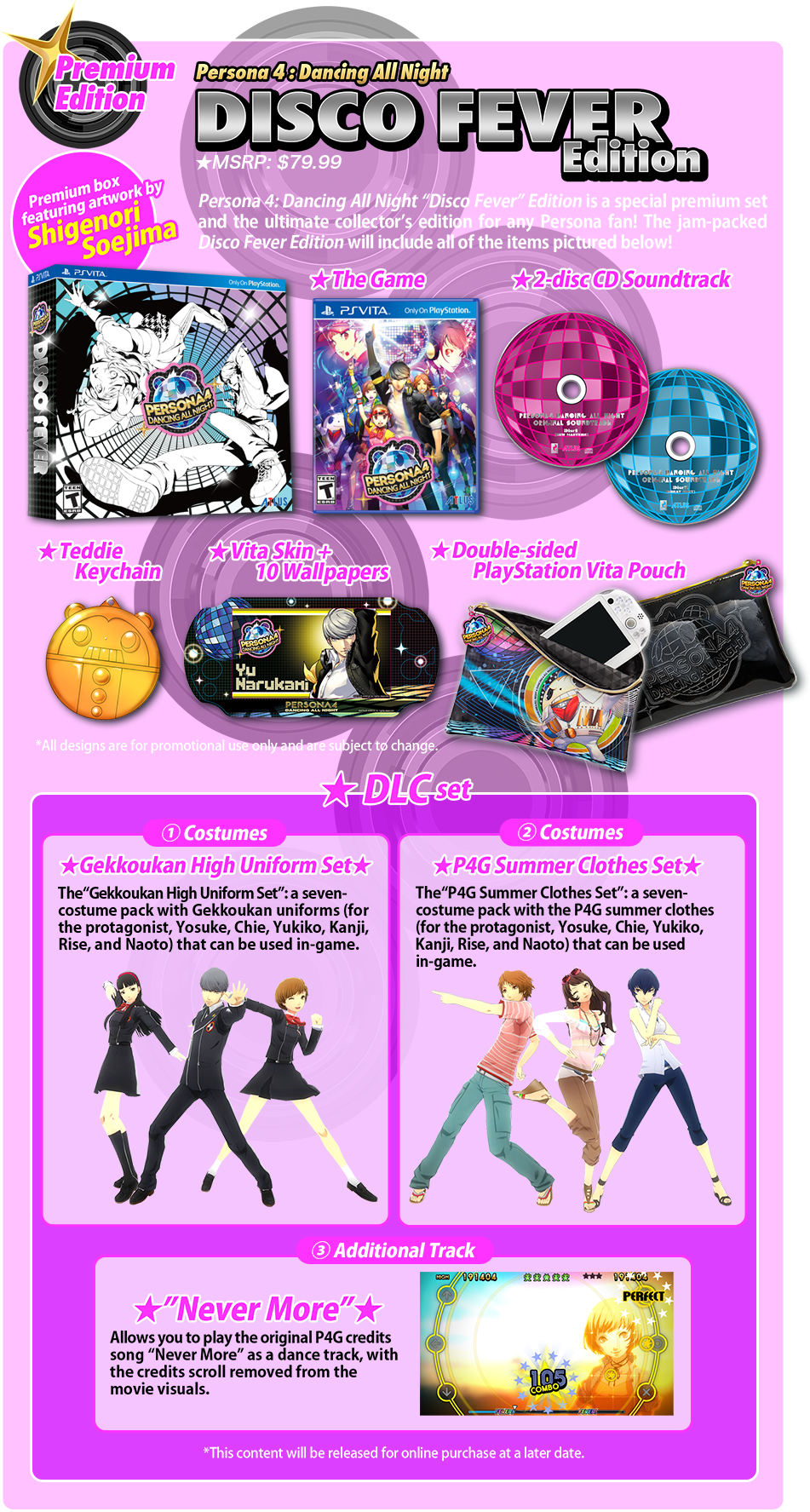 Persona 4 Dancing All Night Disco Fever Edition (951x1775), Png Download