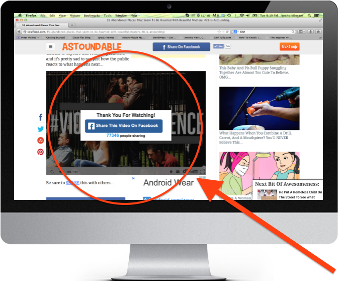 Youtube Video Overlay Facebook Share Plugin Wordpress (710x575), Png Download