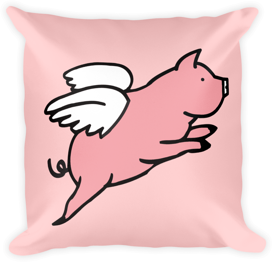 Flying Pig Pillow Swish Embassy (1000x1000), Png Download