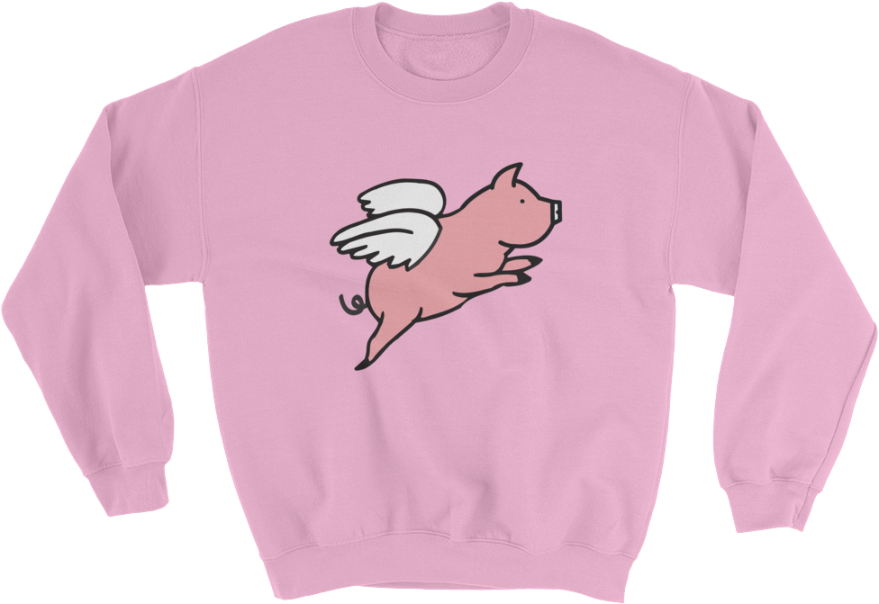 Flying Pig Long Sleeve Swish Embassy (1000x1000), Png Download