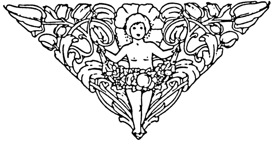 Cherub In Vines Rubber Stamp (1000x1000), Png Download