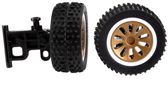 2 Front Wheels With Steering Axle For Carrera Rc Buggy, (700x467), Png Download