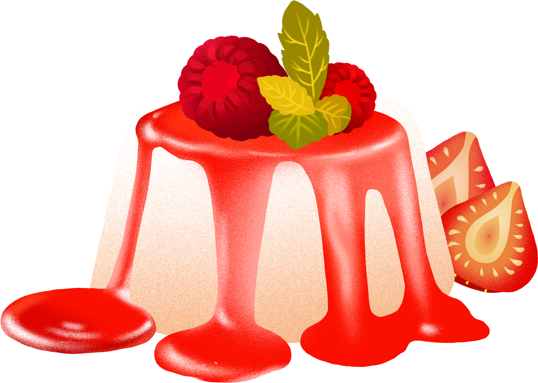 Dessinés À La Main Gourmet Dessert Pudding Png Et Psd (2000x2000), Png Download