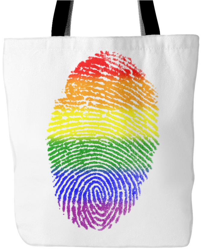 Pride Lgbt Fingerprint White Tote Bag (900x900), Png Download
