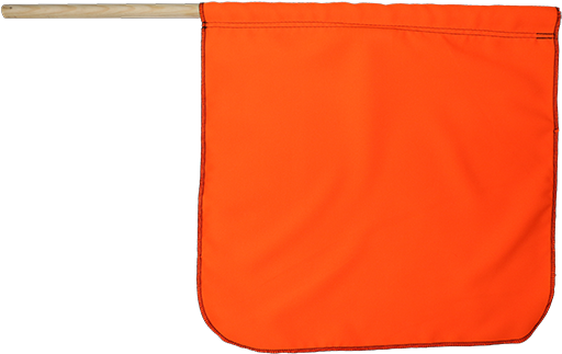 Flo Orange Flags With Wooden Staff (600x600), Png Download