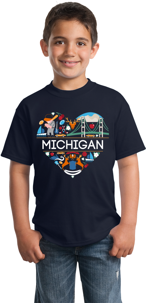Youth Navy Michigan Love (670x1005), Png Download