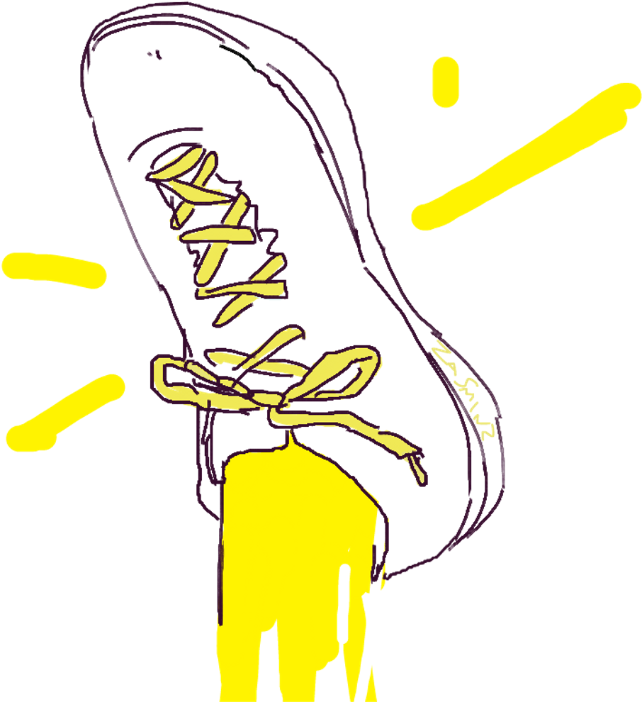 Shoe Digitaldrawing Digitalart Blacklines Yellow Png (1024x1024), Png Download