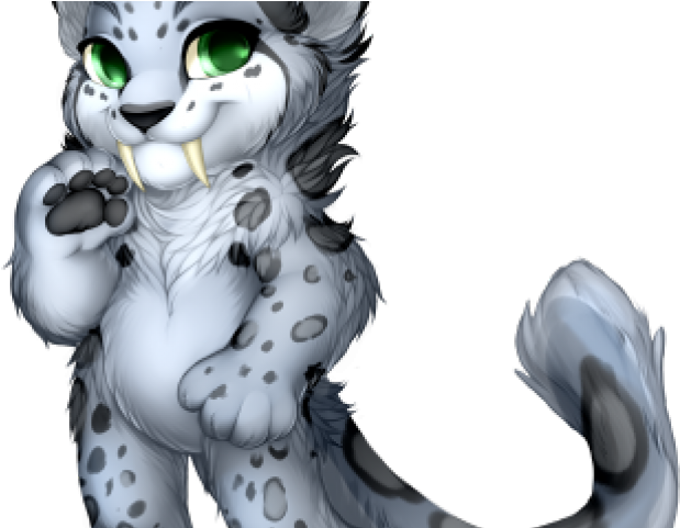Drawn Snow Leopard Dragon Wing (640x480), Png Download