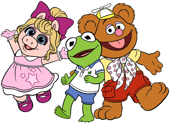 Piigy, Kermit, Fozzie - Kermit The Frog (582x424), Png Download