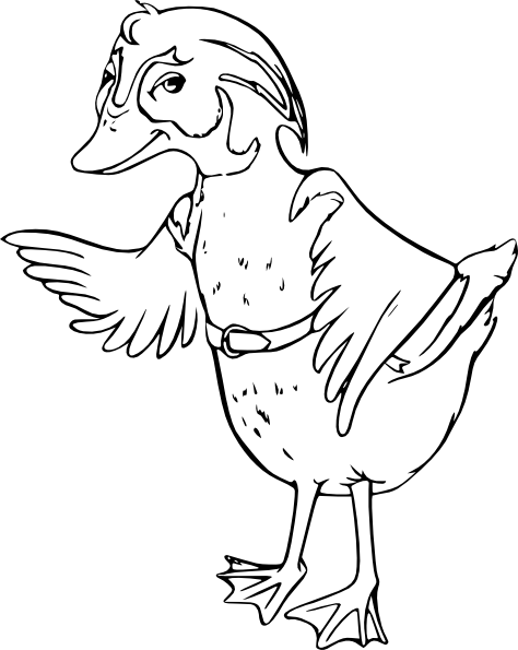 Duck Outline Black And White - Duck (474x595), Png Download