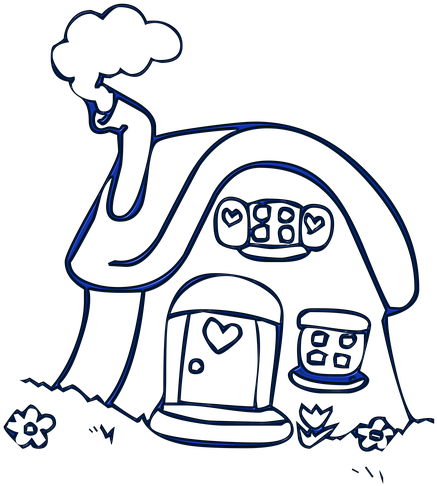 House, Cottage, Building, Housing, Village - Drawing (640x640), Png Download